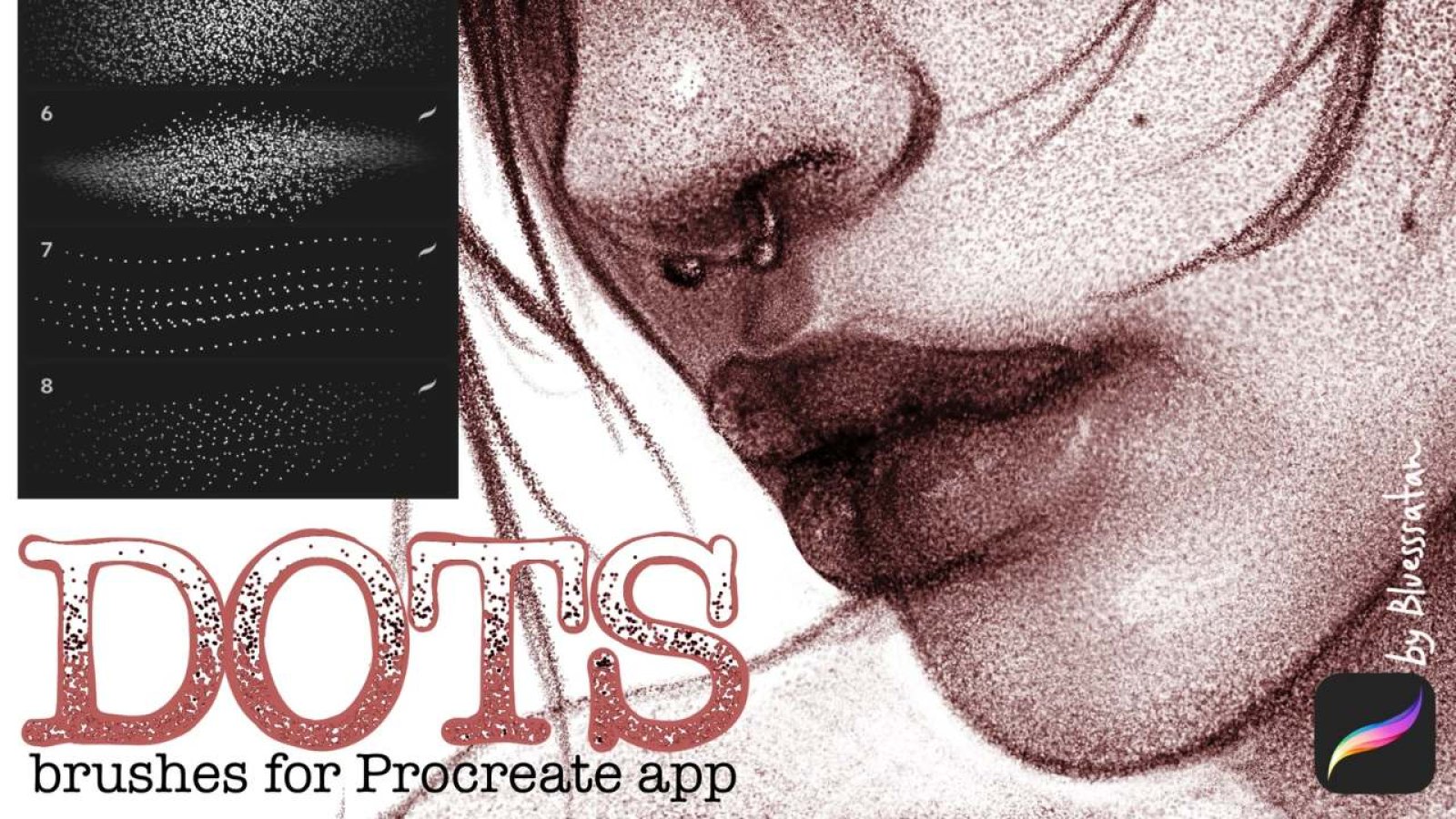 Dots brush set for Procreate app