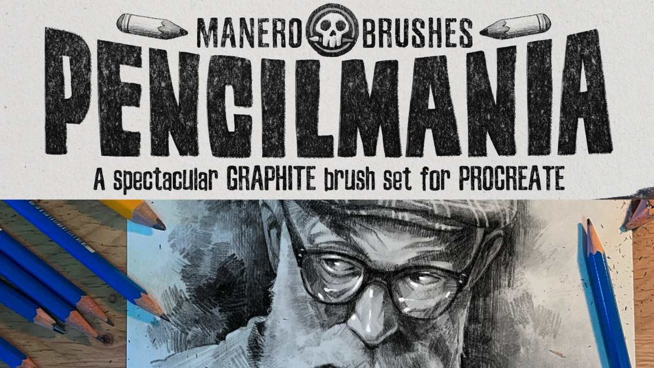 Pencilmania graphite brush set for procreate